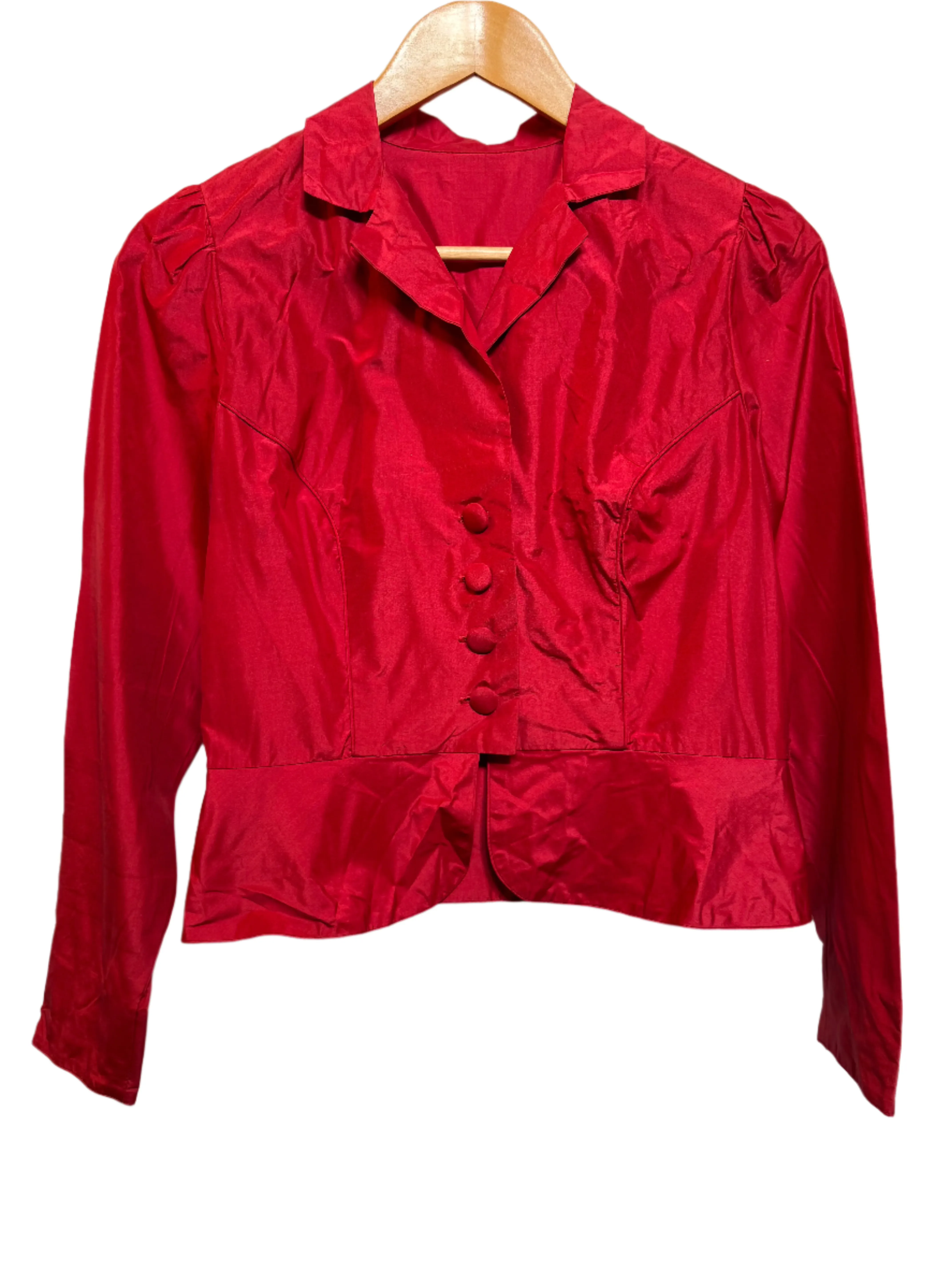 Solid Hue Weekend Vibes Women's Red Blouse (Size M)