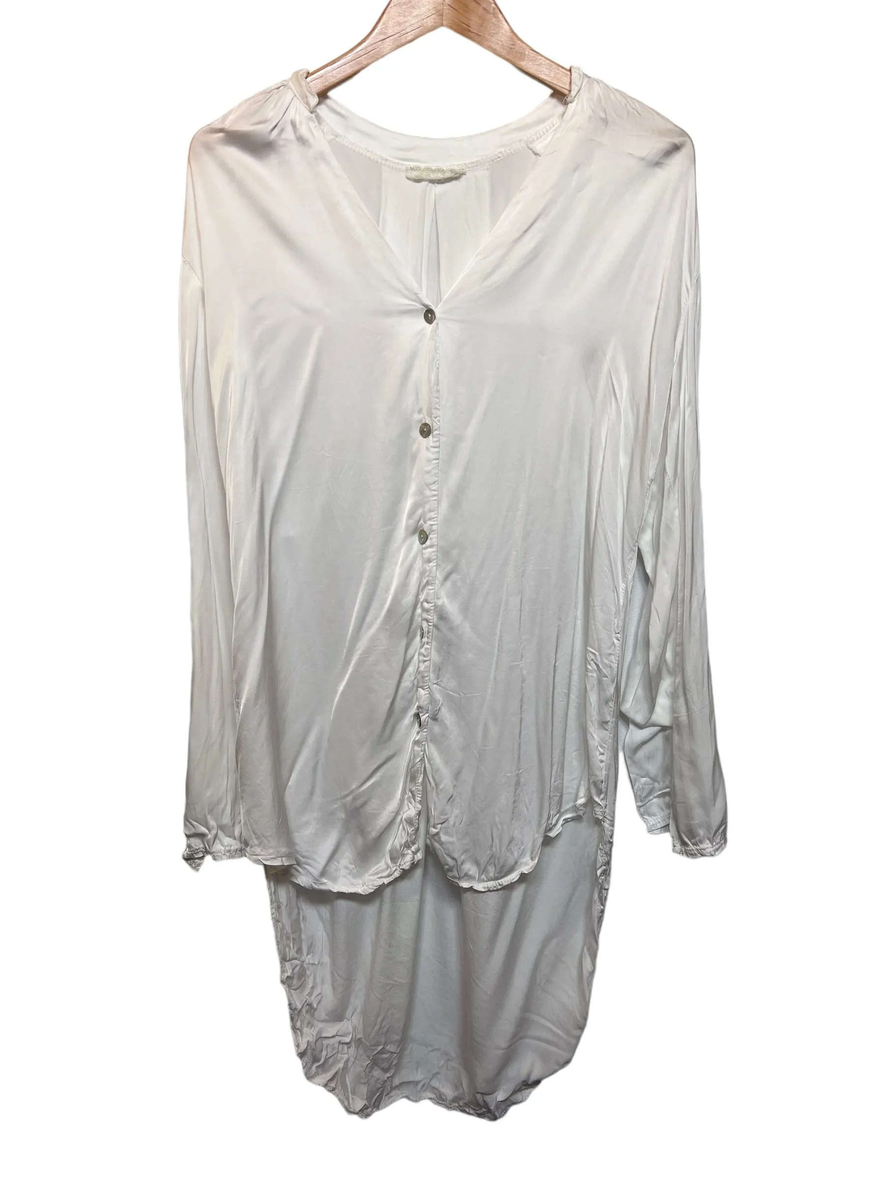 Women??s White Silk Dress (Size L) Special-Edition