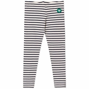 Modern Street All-Terrain Flex Wood Wood Ira Kids Leggings Off White/Navy Stripes