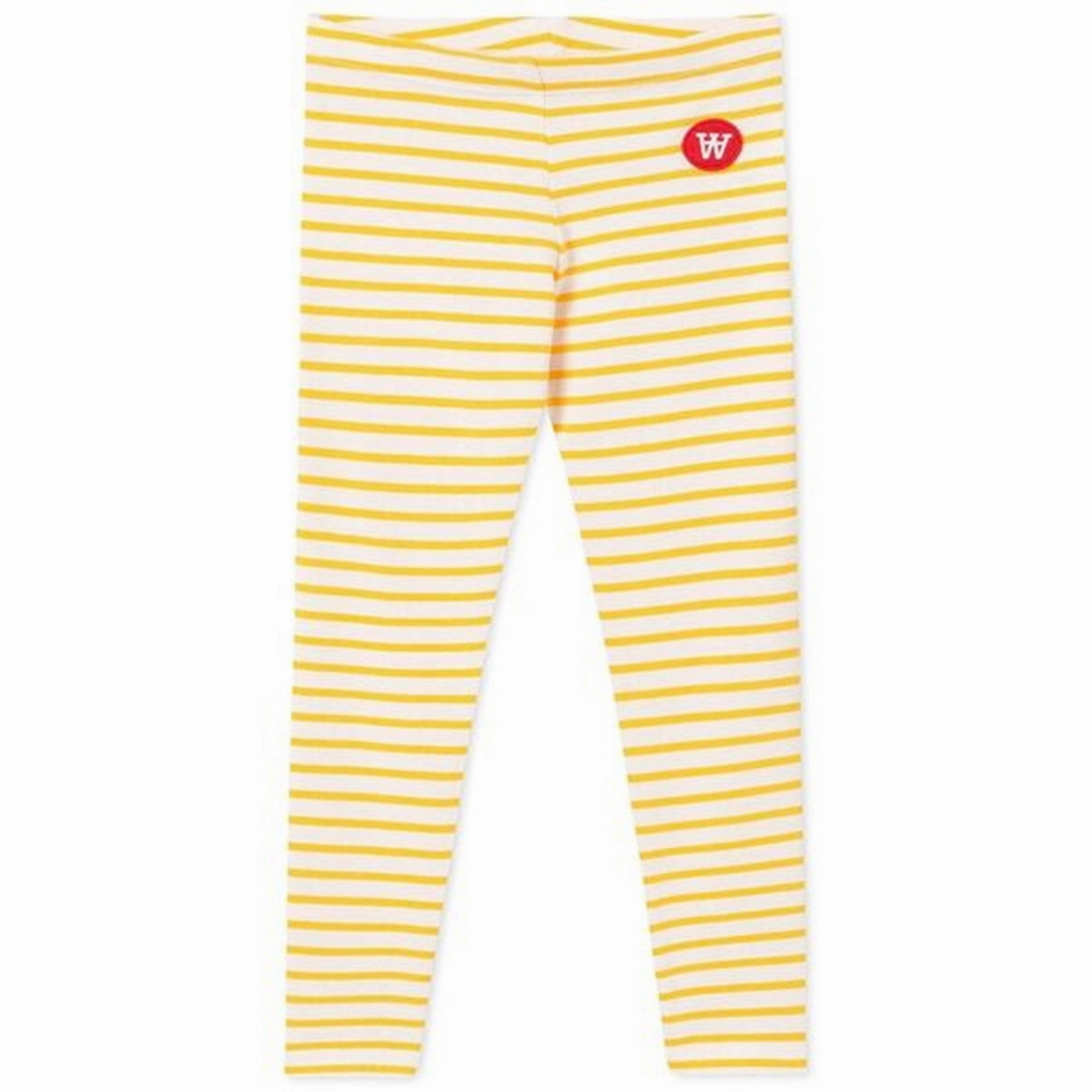 Morning Jog Outdoor Lover Warm Layer Wood Wood Ira Kids Leggings Off White/Yellow Stripes