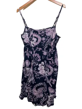Women??s Dark Purple Floral Summer Dress (Size M) All-Day Fit