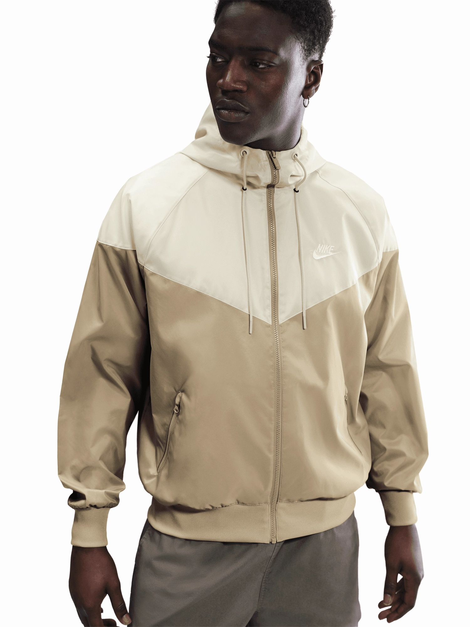 Woven Lined Windrunner Hooded Jacket Striped