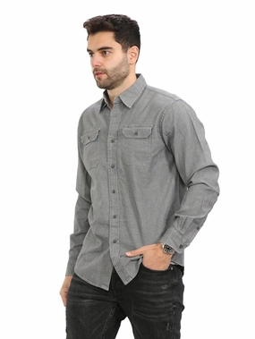 Wrangler Mens Long Sleeve Denim Shirt Anti Pilling Surface