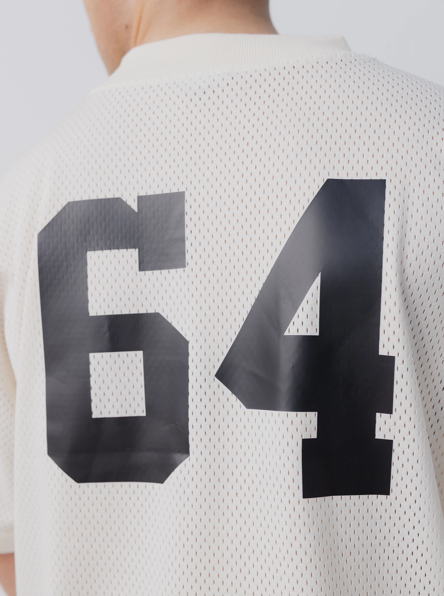 Trend Sense Varsity Mesh Jersey in Bone