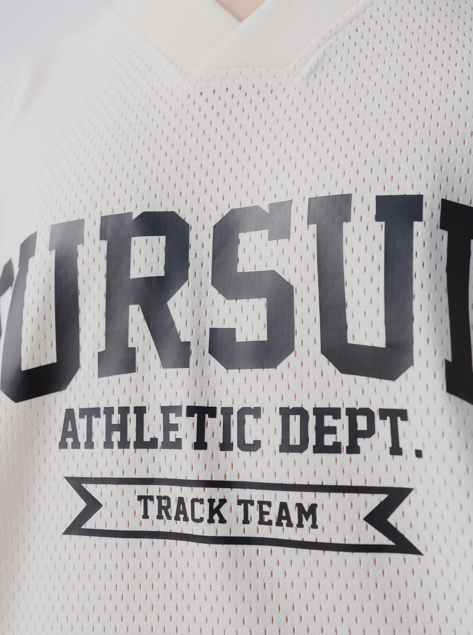 Formal Occasion Varsity Mesh Jersey in Bone