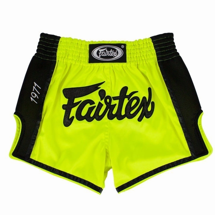 garden work Fairtex Slim Fit Muay Thai Shorts BS1706 Lime Green
