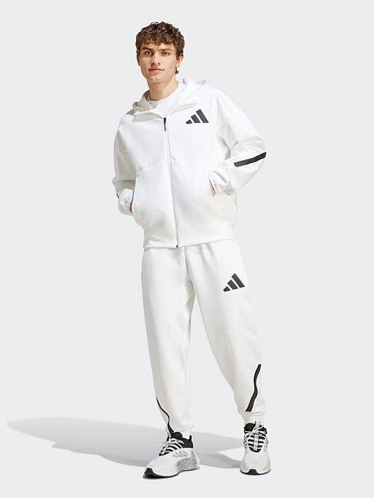 Z.N.E. Full-Zip Hooded Track Jacket Black bear like Yarn Dyed Fabric