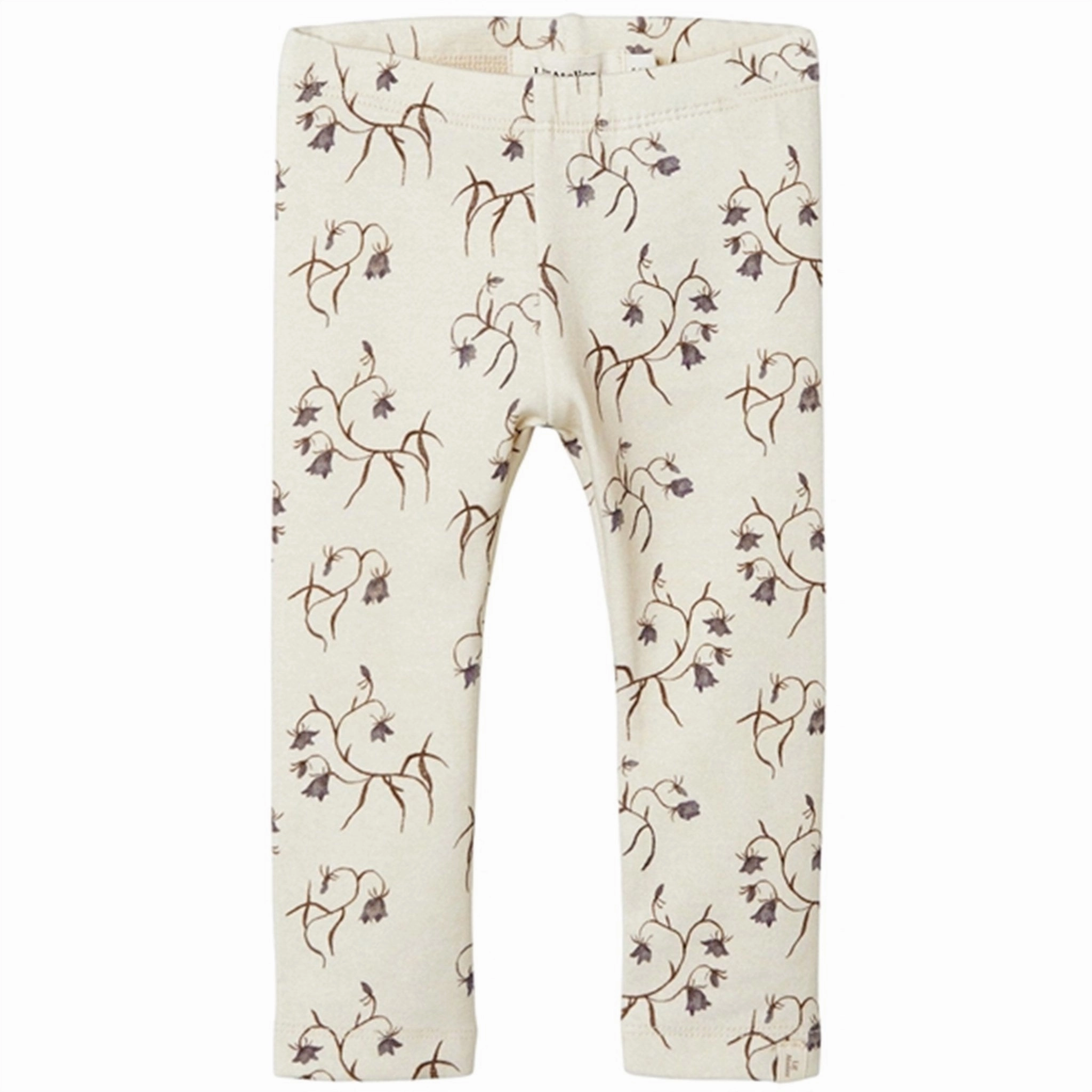 Lil'Atelier Turtledove/Flower Gaya Slim leggings Noos Perfect Fit Silicone Hem Binding