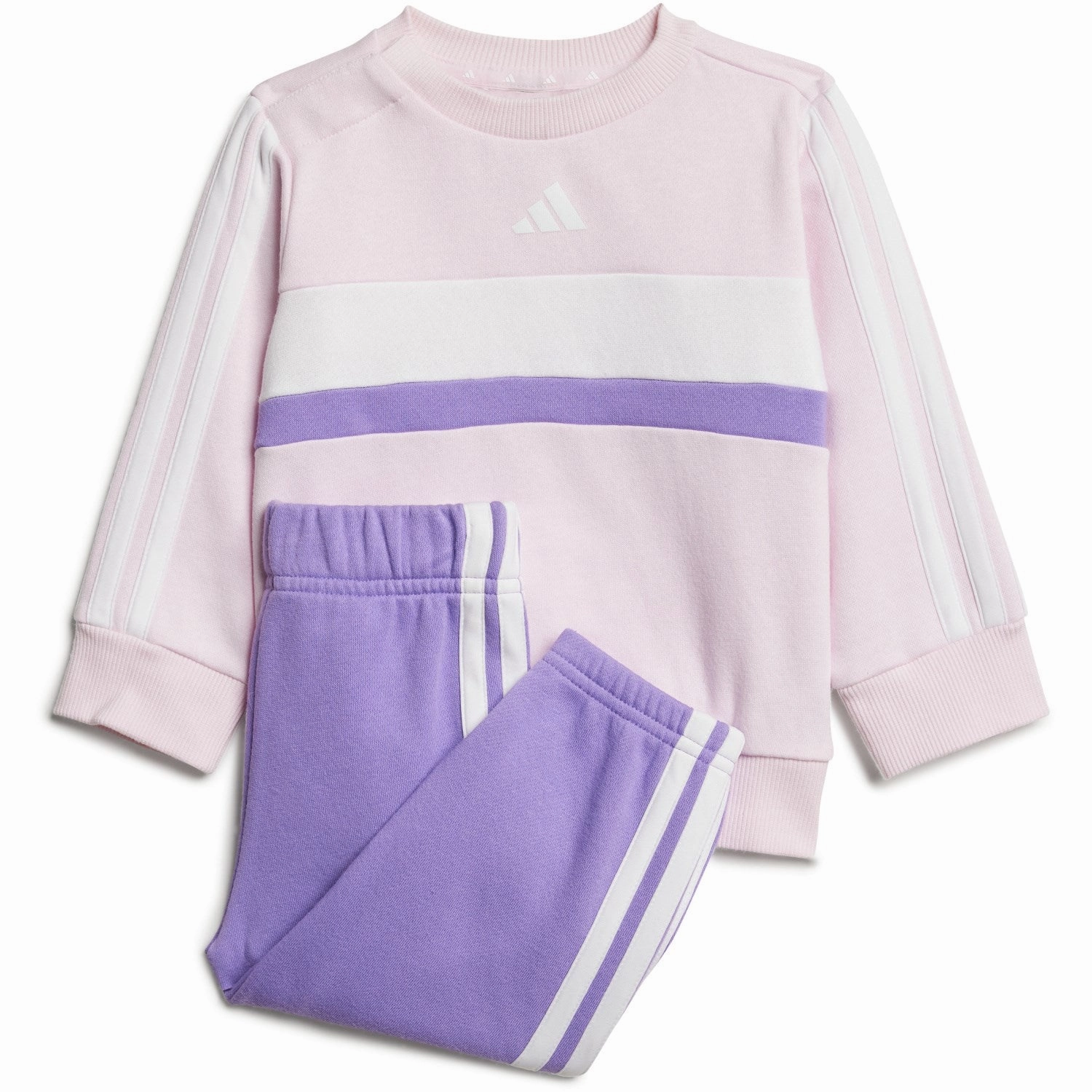 adidas Originals Clear Pink/White/Violet Fusion I 3S Tib Fl Sweat Set Yoga attire marketing venue
