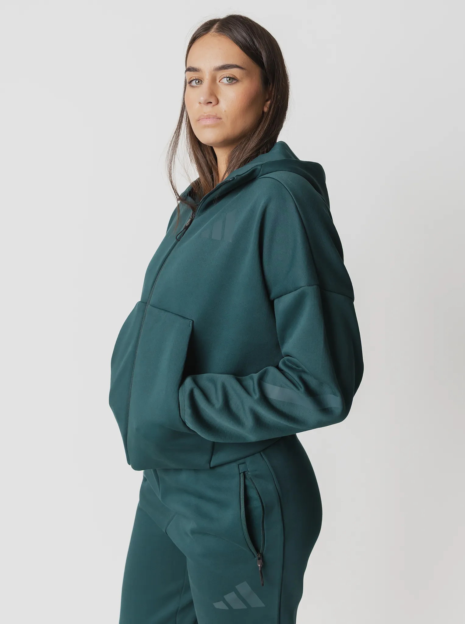 Z.N.E. Full Zip Hoodie Double Layer Hood Freedom of movement